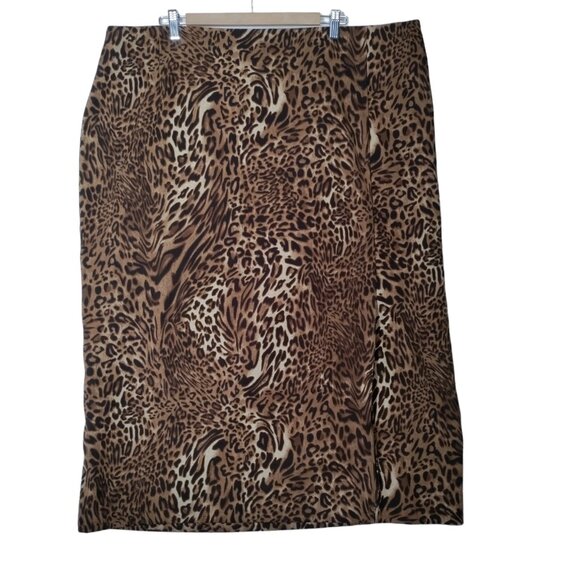 Cato Animal Print Midi Skirt Plus‎ Size 24W - Picture 1 of 8